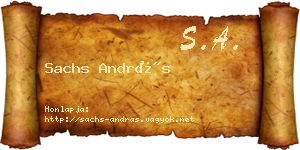 Sachs András névjegykártya